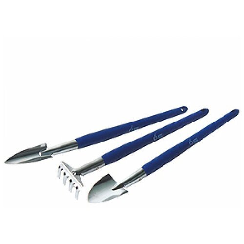 Набор садового инструмента, 3 предмета: грабельки, 2 совка, пластиковые ручки, «Мини»