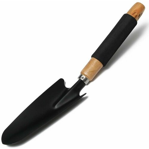 Совок посадочный, длина 30 см, ширина 6.5 см, деревянная ручка