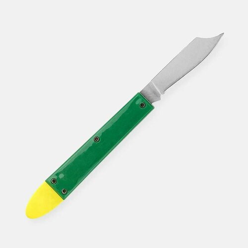 Прививочный нож зеленый с желтым отгибателем