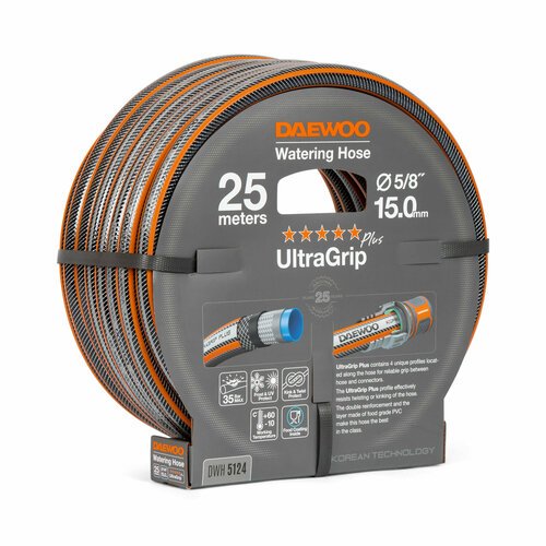 Шланг DAEWOO UltraGrip Plus 5/8' (15мм), 25м DWH 5124