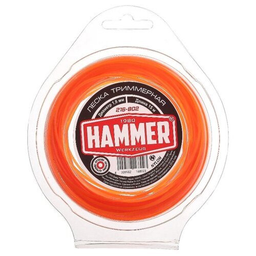 Леска для триммеров HAMMER ROUND, 1,6 мм, 15 м, круг