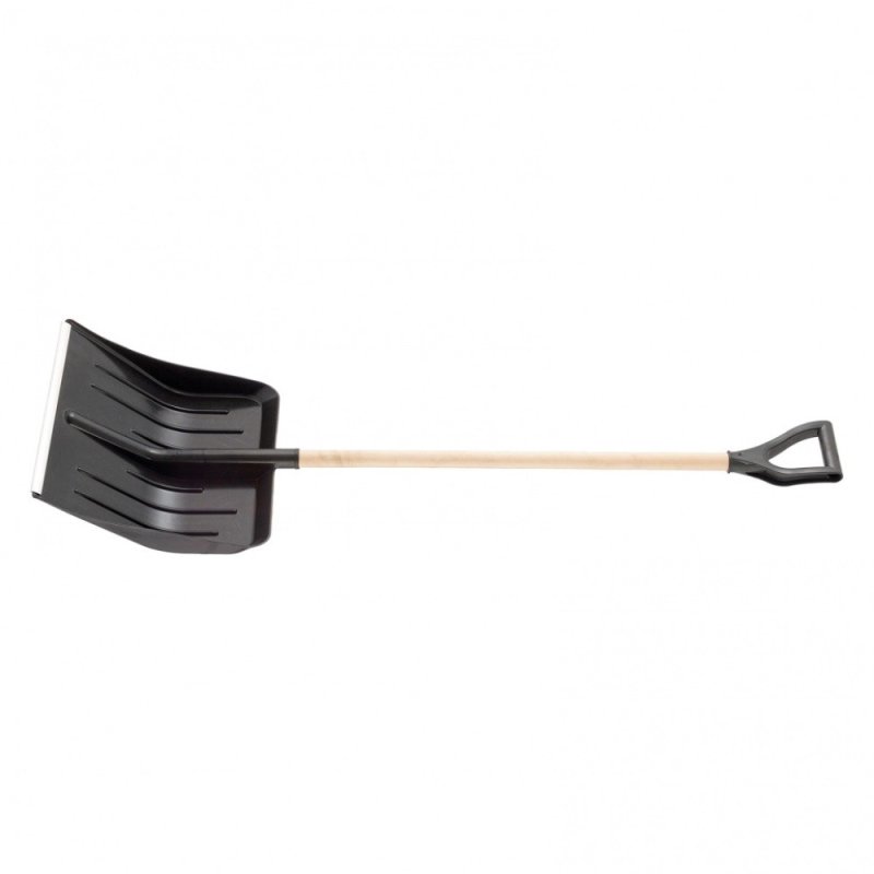 Лопата для уборки снега SPARTA, 405х420х1415мм, пластик, деревянный черенок