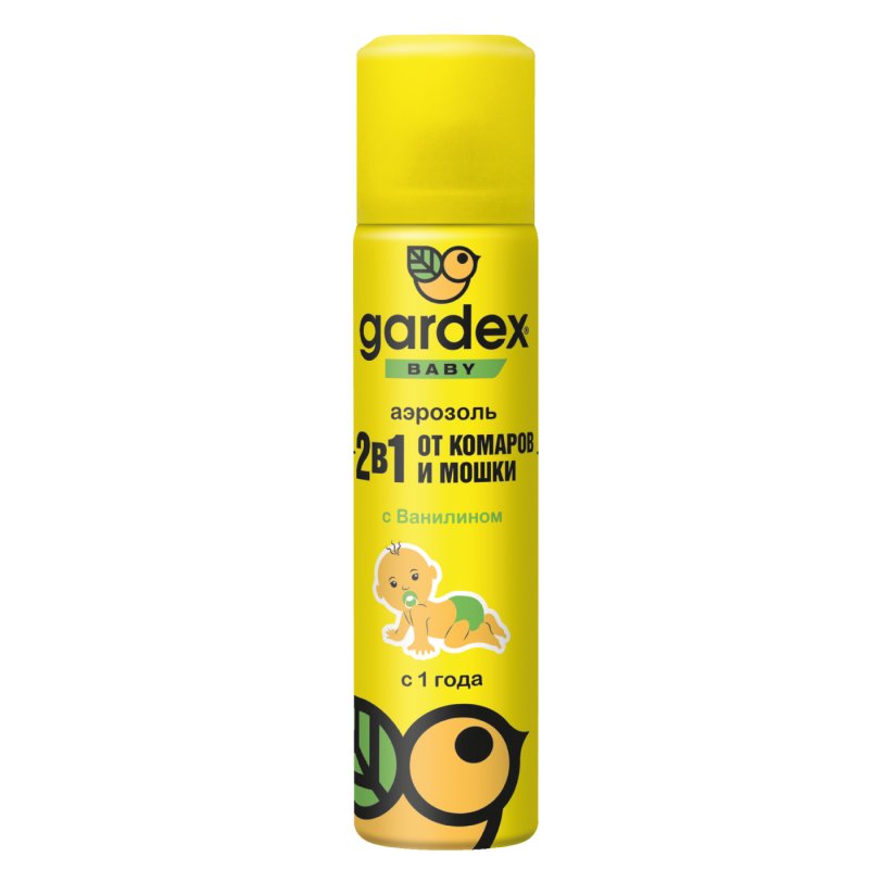 Средство Gardex Baby от комаров и мошки для детей с 1 года, аэрозоль, 80 мл